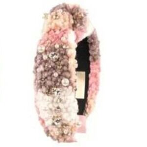 SIMPLY SOUTHERN PlaidTeddy Fleece Pearl‎ Rhinestone Embellished Headband NWT
